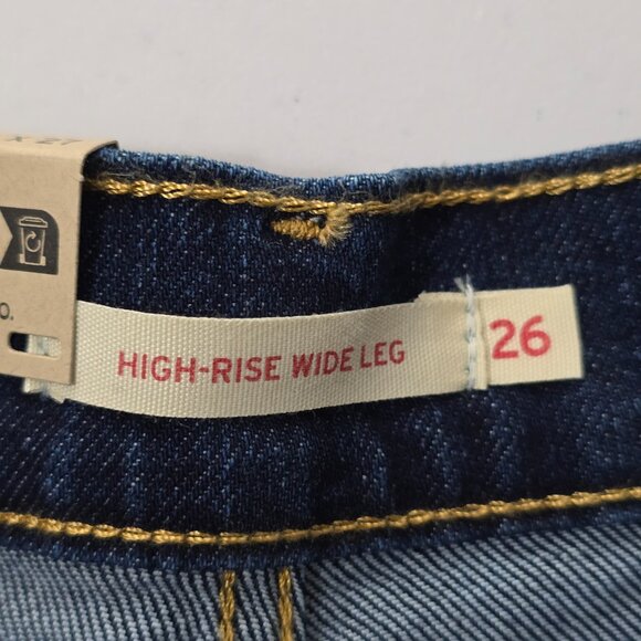 NWT Levi's Wide Leg High Rise Jeans Retro Dark Wash Size 26 - Picture 5 of 8